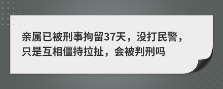 亲属已被刑事拘留37天，没打民警，只是互相僵持拉扯，会被判刑吗