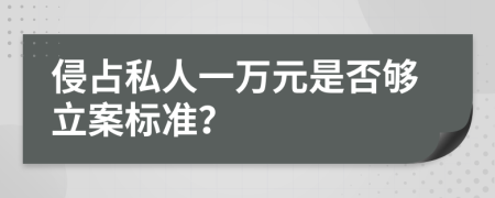 侵占私人一万元是否够立案标准？