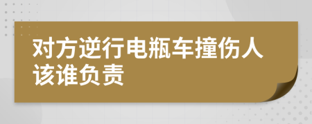 对方逆行电瓶车撞伤人该谁负责