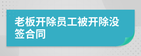 老板开除员工被开除没签合同