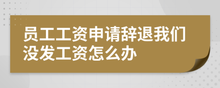 员工工资申请辞退我们没发工资怎么办