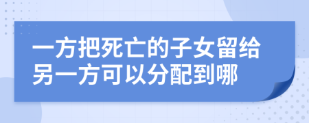 一方把死亡的子女留给另一方可以分配到哪