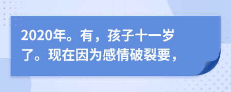 2020年。有，孩子十一岁了。现在因为感情破裂要，