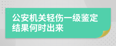 公安机关轻伤一级鉴定结果何时出来