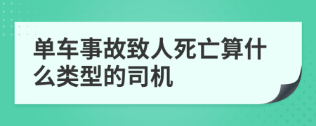 单车事故致人死亡算什么类型的司机