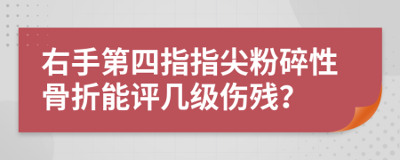 右手第四指指尖粉碎性骨折能评几级伤残？