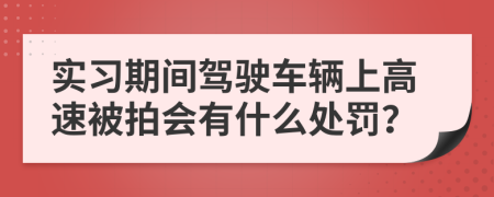 实习期间驾驶车辆上高速被拍会有什么处罚？