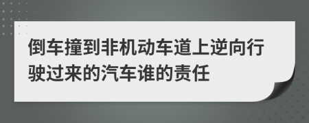 倒车撞到非机动车道上逆向行驶过来的汽车谁的责任