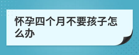 怀孕四个月不要孩子怎么办