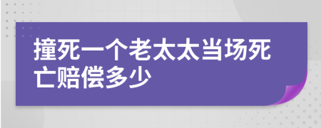 撞死一个老太太当场死亡赔偿多少