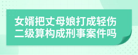 女婿把丈母娘打成轻伤二级算构成刑事案件吗