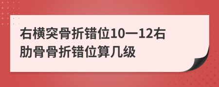 右横突骨折错位10一12右肋骨骨折错位算几级