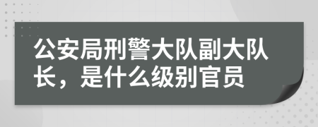 公安局刑警大队副大队长，是什么级别官员