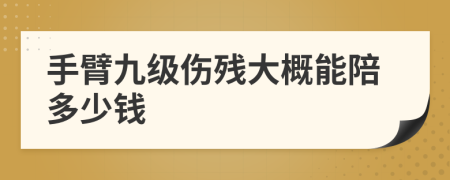 手臂九级伤残大概能陪多少钱