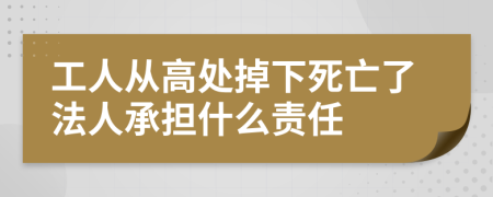 工人从高处掉下死亡了法人承担什么责任