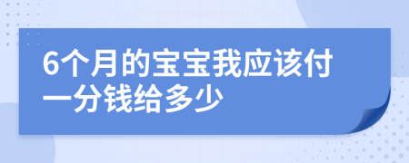 6个月的宝宝我应该付一分钱给多少