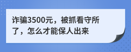 诈骗3500元，被抓看守所了，怎么才能保人出来