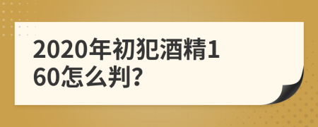 2020年初犯酒精160怎么判？