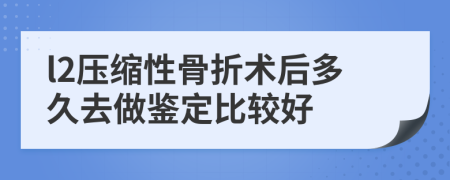 l2压缩性骨折术后多久去做鉴定比较好