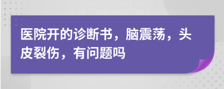 医院开的诊断书，脑震荡，头皮裂伤，有问题吗