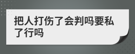 把人打伤了会判吗要私了行吗