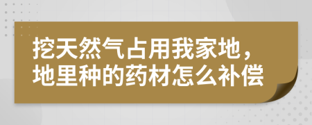 挖天然气占用我家地，地里种的药材怎么补偿