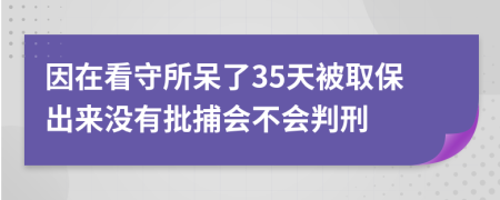 因在看守所呆了35天被取保出来没有批捕会不会判刑