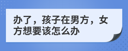 办了，孩子在男方，女方想要该怎么办