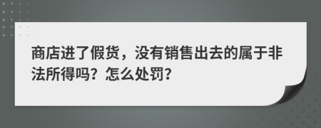 商店进了假货，没有销售出去的属于非法所得吗？怎么处罚？