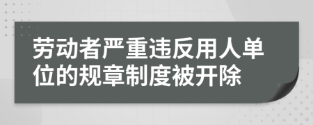 劳动者严重违反用人单位的规章制度被开除