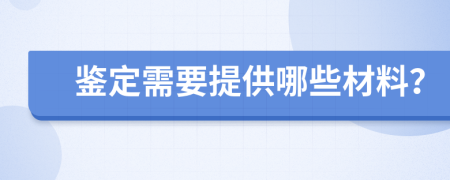 鉴定需要提供哪些材料？