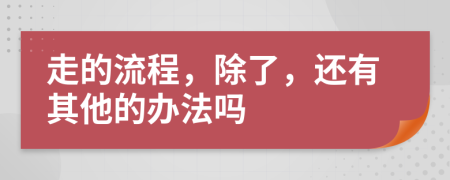 走的流程，除了，还有其他的办法吗