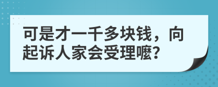 可是才一千多块钱，向起诉人家会受理嚒？