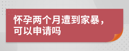 怀孕两个月遭到家暴，可以申请吗