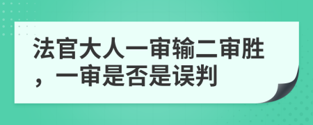 法官大人一审输二审胜，一审是否是误判