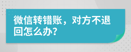 微信转错账，对方不退回怎么办？