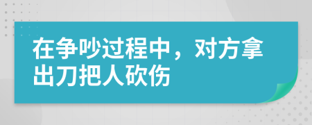 在争吵过程中，对方拿出刀把人砍伤