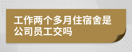 工作两个多月住宿舍是公司员工交吗