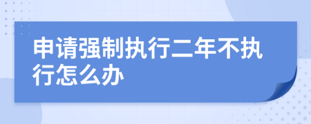 申请强制执行二年不执行怎么办