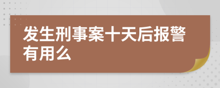 发生刑事案十天后报警有用么