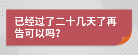 已经过了二十几天了再告可以吗？