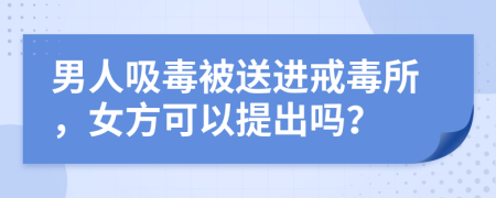 男人吸毒被送进戒毒所，女方可以提出吗？