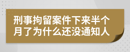 刑事拘留案件下来半个月了为什么还没通知人