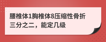 腰椎体1胸椎体8压缩性骨折三分之二，能定几级