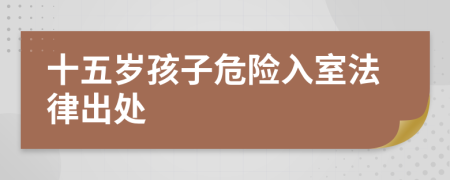 十五岁孩子危险入室法律出处