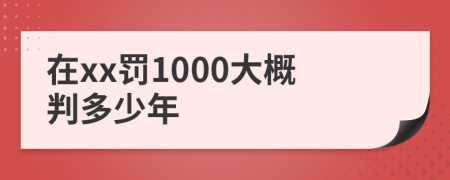 在xx罚1000大概判多少年