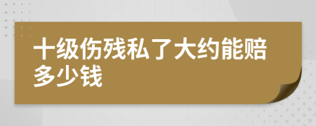 十级伤残私了大约能赔多少钱