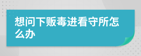 想问下贩毒进看守所怎么办