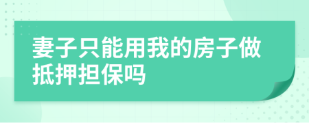 妻子只能用我的房子做抵押担保吗
