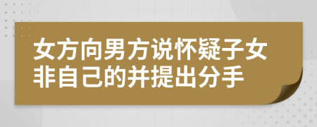 女方向男方说怀疑子女非自己的并提出分手